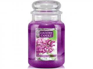 Country Candle – vonná svíčka Fresh Lilac (Svěží šeřík), 680 g