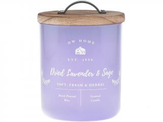 DW Home – vonná svíčka Dried Lavender & Sage (Sušená levandule a šalvěj), 240 g