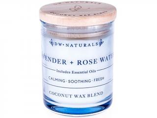 DW Home – vonná svíčka Lavender & Rose Water (Levandule a růžová voda), 102 g