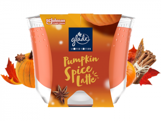 Glade – svíčka Pumpkin Spice Latte (Dýňové kořeněné latte) Velikost: velká 204 g