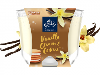 Glade – svíčka Vanilla Cream Cookies (Sušenky s vanilkovým krémem) Velikost: velká 204 g