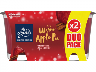 Glade – svíčka Warm Apple Pie (Teplý jablkový koláč) duopack, 2 x 112 g