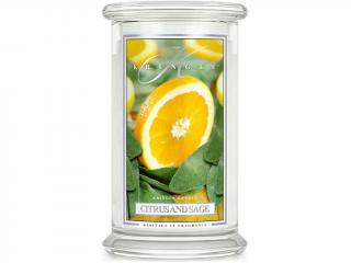 Kringle Candle – vonná svíčka Citrus and Sage (Citrusy a šalvěj), 624 g