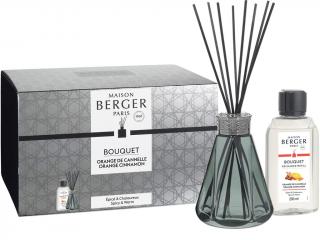 Maison Berger Paris – aroma difuzér s tyčinkami Pyramide zelená a náplň Orange Cinnamon (Pomeranč a skořice) 200 ml
