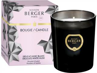 Maison Berger Paris – Black Crystal vonná svíčka Delicate White Musk (Jemné bílé pižmo), 240 g