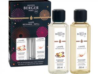 Maison Berger Paris – Duopack náplně do katalytické lampy Amber Powder (Ambrový prach) a Exquisite Sparkle (Intenzivní třpyt), 2 x 250 ml