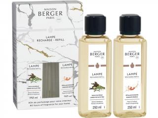 Maison Berger Paris – Duopack náplně do katalytické lampy Under the Olive Tree (Pod olivovníkem) a Exquisite Sparkle (Intenzivní třpyt), 2 x 250 ml