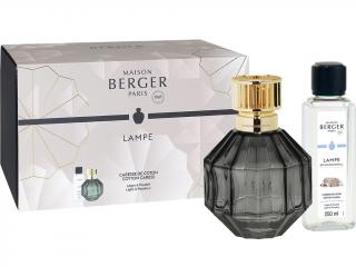Maison Berger Paris – katalytická lampa Facette černá a náplň Cotton Caress (Bavlněná péče) 250 ml