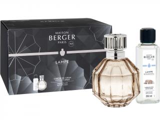 Maison Berger Paris – katalytická lampa Facette medová a náplň Cotton Caress (Bavlněná péče) 250 ml