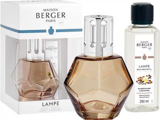 Maison Berger Paris – katalytická lampa Geometry medová a náplň Amber Powder (Ambrový prášek) 250 ml