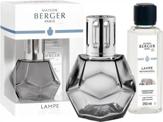 Maison Berger Paris – katalytická lampa Geometry šedá a náplň Cotton Caress (Bavlněná péče) 250 ml