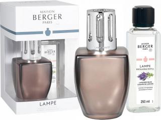 Maison Berger Paris – katalytická lampa June hnědá a náplň Lavender Fields (Levandulové pole) 250 ml