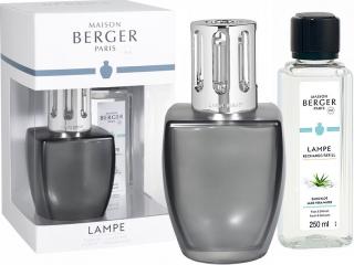 Maison Berger Paris – katalytická lampa June šedá a náplň Aloe Vera Water (Voda z aloe) 250 ml