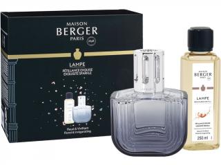 Maison Berger Paris – katalytická lampa Olympe šedá a náplň Exquisite Sparkle (Intenzivní třpyt) 250 ml