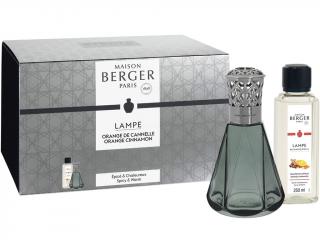 Maison Berger Paris – katalytická lampa Pyramide zelená a náplň Orange Cinnamon (Pomeranč a skořice) 250 ml