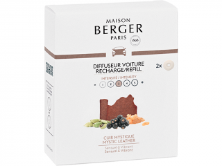 Maison Berger Paris – náplň vůně do auta Mystic Leather (Mystická kůže), 2 ks