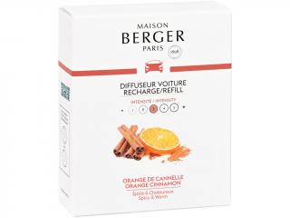 Maison Berger Paris – náplň vůně do auta Orange Cinnamon (Pomeranč a skořice), 2 ks