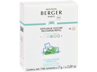 Maison Berger Paris – náplň vůně do auta Water Mint (Mátová voda), 2 ks