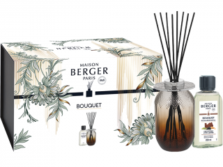 Maison Berger Paris – sada difuzér s tyčinkami Evanescence oranžová a náplň Mystic Leather (Mystická kůže)
