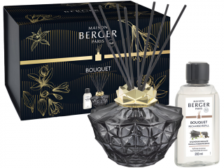 Maison Berger Paris – sada difuzér s tyčinkami Kali černá a náplň Vanilla Magnificence (Velkolepá vanilka)