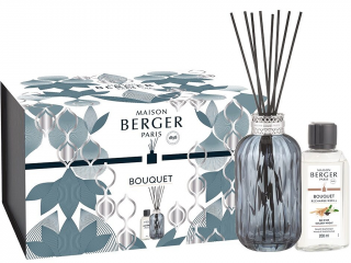 Maison Berger Paris – sada difuzér s tyčinkami Quintessence modrá a náplň Golden Wheat (Zlaté lány)