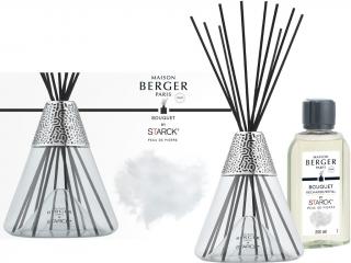 Maison Berger Paris – Starck® sada difuzér s tyčinkami a náplň Peau de Pierre (Kamenná kůže), šedá