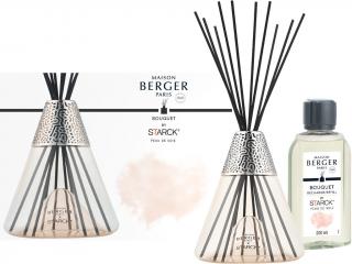 Maison Berger Paris – Starck® sada difuzér s tyčinkami a náplň Peau de Soie (Hedvábná kůže), růžová