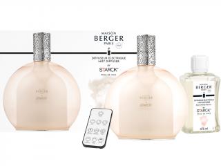 Maison Berger Paris – Starck® sada elektrický difuzér a náplň Peau de Soie (Hedvábná kůže), růžová