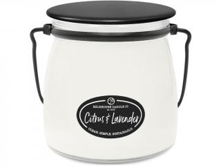 Milkhouse Candle Co. – vonná svíčka Citrus & Lavender (Citrusy a levandule), 454 g