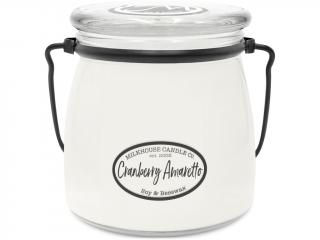 Milkhouse Candle Co. – vonná svíčka Cranberry Amaretto (Amaretto s brusinkami), 454 g