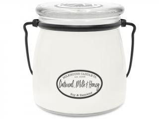 Milkhouse Candle Co. – vonná svíčka Oatmeal, Milk & Honey (Ovesné sušenky, mléko a med), 454 g