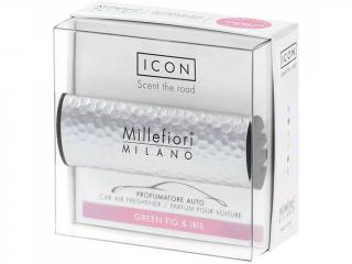 Millefiori – ICON vůně do auta Green Fig & Iris (Zelený fík a kosatec), stříbrná