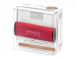 Millefiori – ICON vůně do auta Vanilla and Wood (Vanilka a dřevo), červená