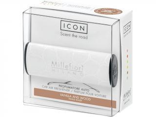 Millefiori – ICON vůně do auta Vanilla & Wood (Vanilka a dřevo), bílá