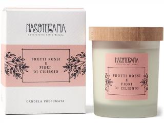 Nasoterapia – vonná svíčka Frutti rossi e Fiori di ciliegio (Lesní ovoce a třešňový květ), 180 g