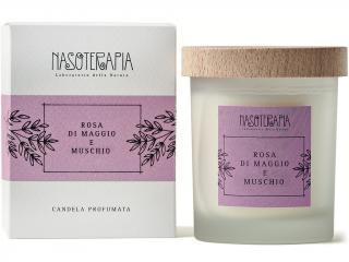 Nasoterapia – vonná svíčka Rosa di maggio e Muschio (Májová růže a pižmo), 180 g