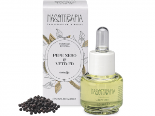 Nasoterapia – vonný olej Pepe Nero e Vetiver (Černý pepř a vetiver), 15 ml