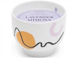 Paddywax – Wabi Sabi vonná svíčka Lavender & Mimosa (Levandule a mimóza), 340 g