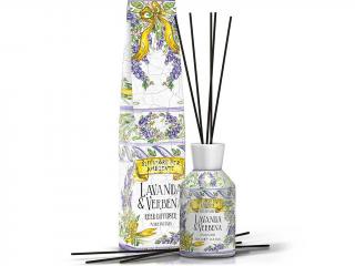 Rudy Profumi – difuzér s tyčinkami proti komárům Lavanda & Verbena (Levandule a verbena), 250 ml