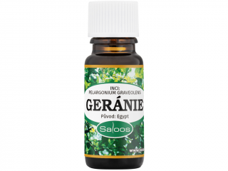 Saloos – esenciální olej Geránie (Pelargonium graveolens) Objem: 10 ml