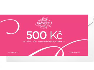 Svět bytových vůní – tištěný dárkový poukaz Hodnota: 500 Kč