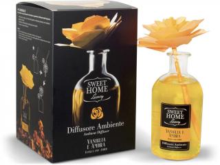 Sweet Home – difuzér s vonící dřevěnou květinou Vaniglia e Ambra (Vanilka a ambra), 250 ml
