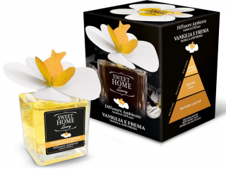 Sweet Home – difuzér s vonící dřevěnou květinou Vaniglia e Fresia (Vanilka a frézie), 150 ml