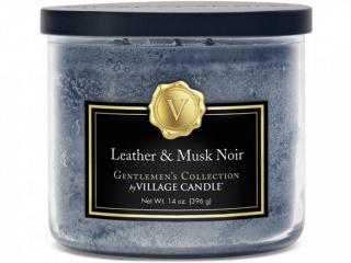 Village Candle – vonná svíčka Leather & Musk Noir (Kůže a pižmo), 396 g