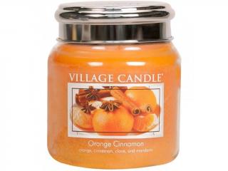 Village Candle – vonná svíčka Orange Cinnamon (Pomeranč se skořicí), 389 g