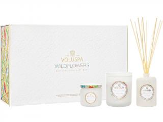 Voluspa – dárková sada vonné svíčky a difuzér Wildflowers (Divoké květy)