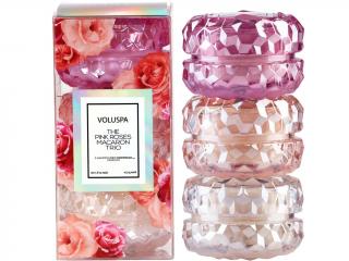 Voluspa – dárková sada vonných svíček Roses (Růže), 3 x 51 g