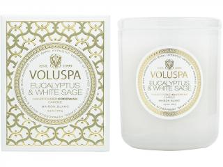 Voluspa – vonná svíčka Eucalyptus & White Sage (Eukalyptus a šalvěj), 270 g