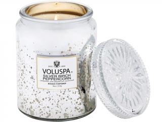 Voluspa – vonná svíčka Silver Birch Peppercorn (Stříbrná bříza a pepř), 510 g