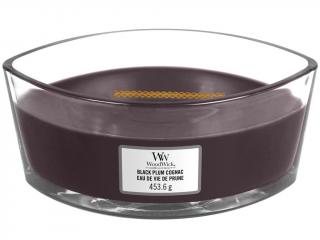 WoodWick – HearthWick vonná svíčka Black Plum Cognac (Koňak z černých švestek), 453 g